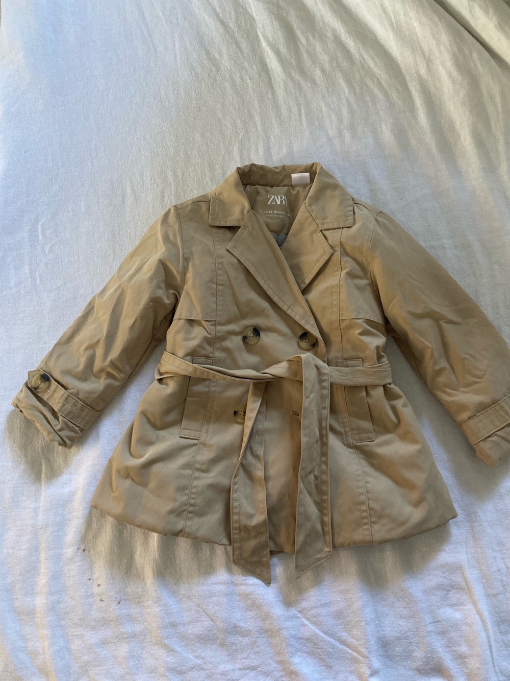 Zara infant girls trench coat. Size 12-18 months